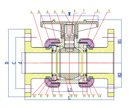 UPVC Flanged Manual Ball Valve